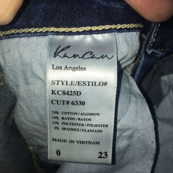 Kancan Walk the Walk button fly distressed size 0/23 skinny jeans - Picture 3 of 4